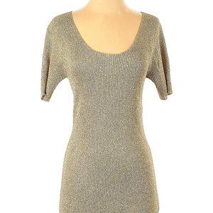 TRESORI size P gold metallic knit  top / sweater  in excellent condition